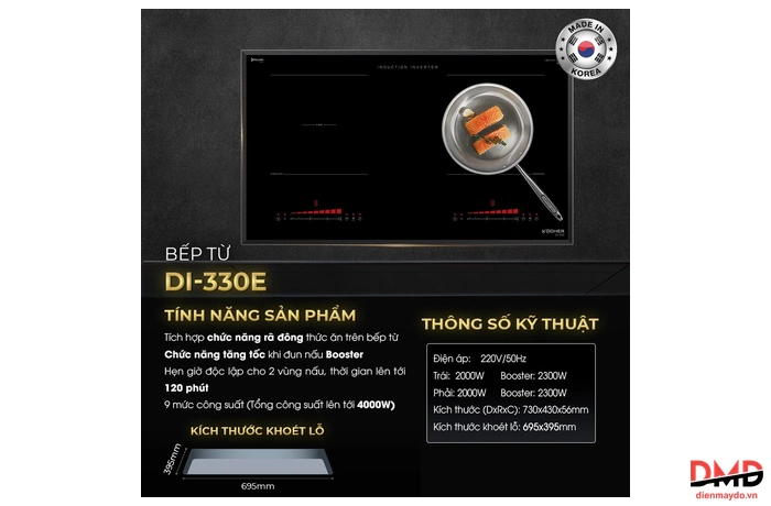 Bếp từ đôi lắp âm Kocher DI-330E