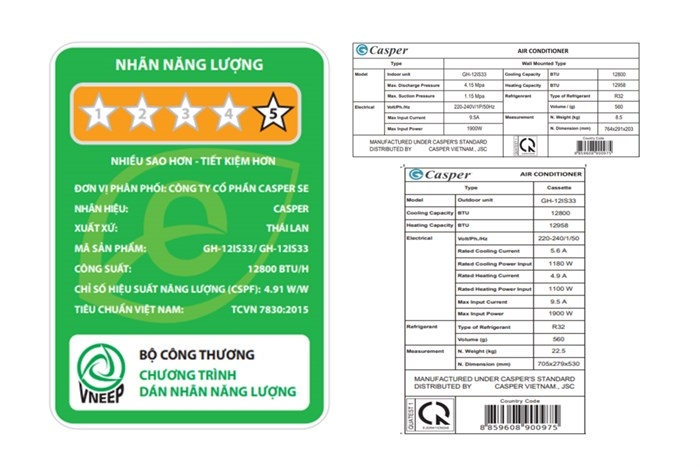 Điều hòa Casper 2 chiều Inverter 1.5 HP GH-12IS33