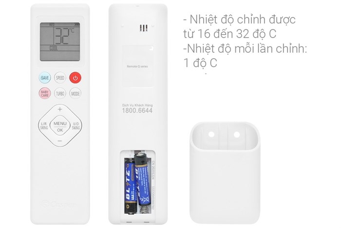 Điều hòa Casper Inverter 1.5 HP QC-12IS36