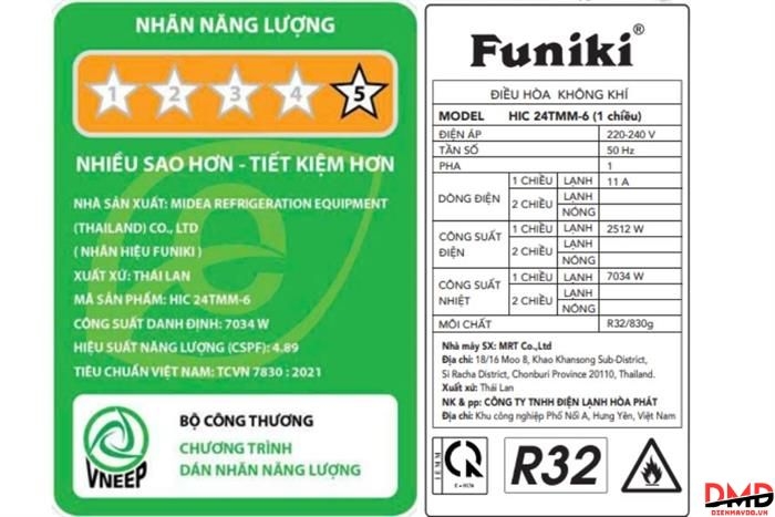 Điều hòa Funiki Inverter 2.5 HP HIC24TMM-6