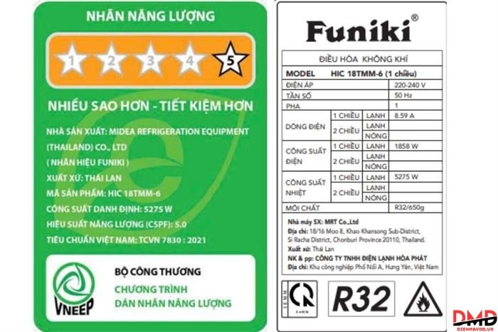 Điều hòa Funiki Inverter 2 HP HIC18TMM-6