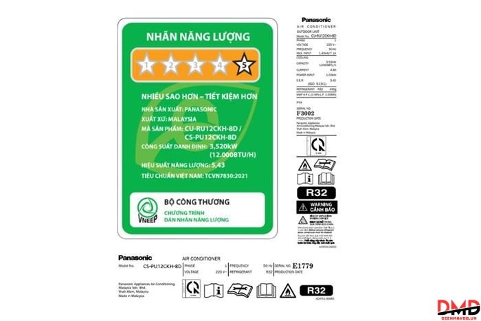 Điều hòa Panasonic Inverter 1.5 HP CU/CS-PU12CKH-8D