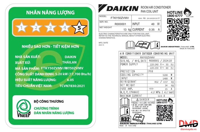 Điều hòa Daikin Inverter 2 HP FTKY50ZVMV
