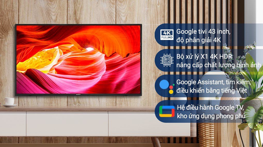 Google Tivi Sony 4K 43 inch KD-43X75K 