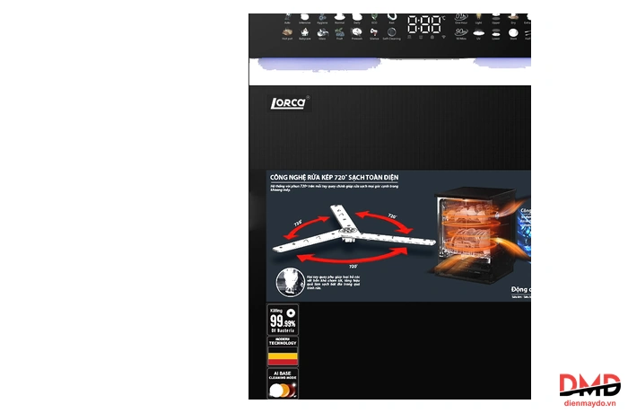 Máy rửa bát 15 bộ Lorca LCI 9018SMS08B