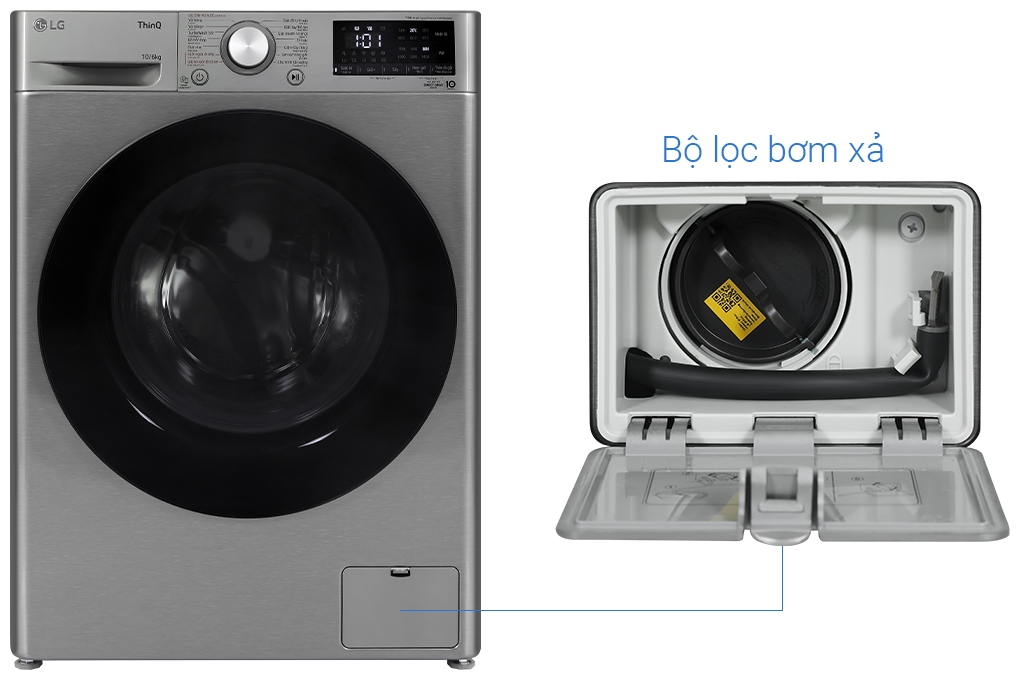 Máy giặt sấy LG AI DD Inverter giặt 10 kg sấy 6 kg FV1410D4P