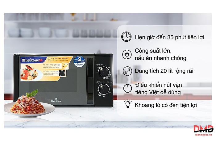 Lò vi sóng có nướng BlueStone MOB-7716 20 lít