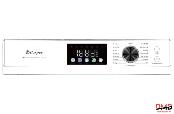 Máy giặt Casper Inverter 8 kg WF-D8VWR1