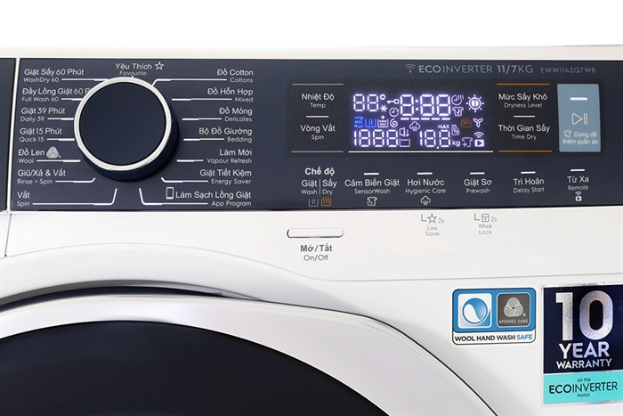 Máy giặt sấy Electrolux Inverter 11/7 kg EWW1142Q7WB