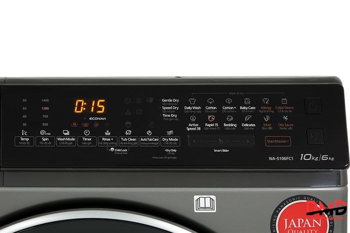 Máy giặt sấy Panasonic Inverter 10/6 kg NA-S106FC1LV