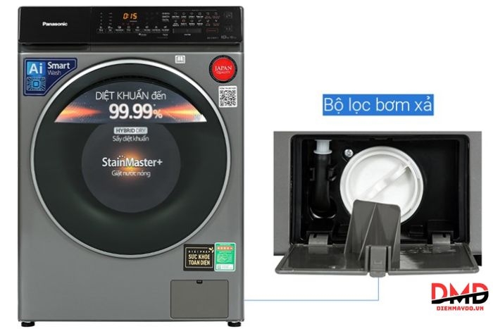 Máy giặt sấy Panasonic Inverter 10/6 kg NA-S106FC1LV