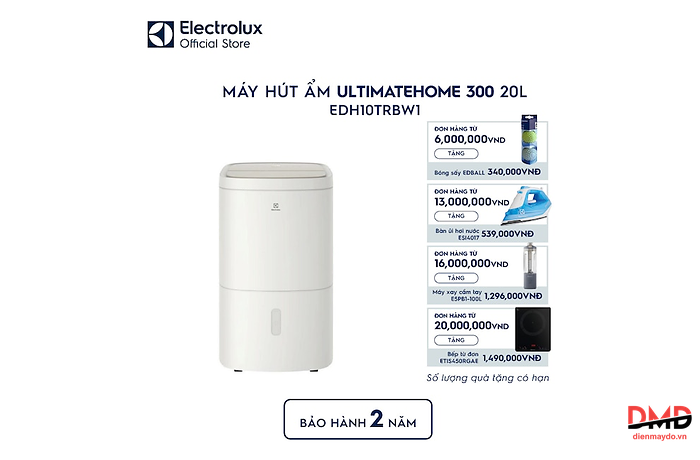Máy hút ẩm Electrolux UltimateHome 300 EDH10TRBW1 20 lít
