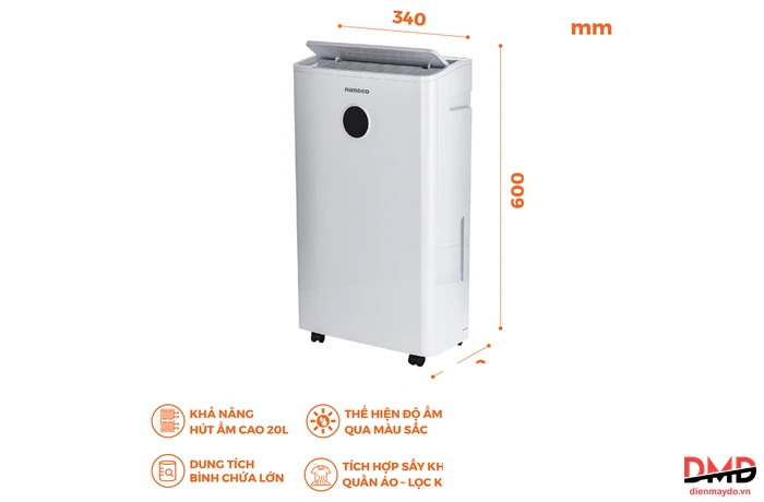 Máy Hút Ẩm Nanoco NDH205 5.5 lít