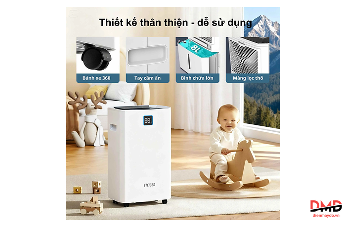 Máy hút ẩm Steiger STG-855DW 55 lít