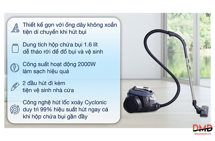 Máy hút bụi dạng hộp Electrolux EFC71611 2000W
