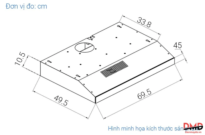 Máy hút mùi âm tủ Sunhouse SHB72011-MD