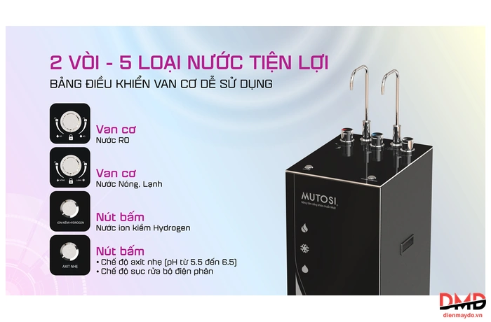 Máy lọc nước Ion Kiềm Hydrogen 10 lõi Mutosi MP-P68K