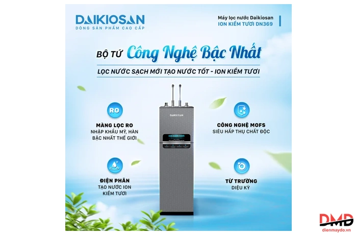 Máy lọc nước Ion Kiềm Tươi nóng nguội lạnh Daikiosan DN369