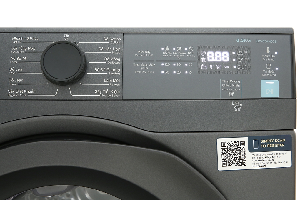 Máy sấy quần áo Electrolux 8.5 kg EDV854N3SB