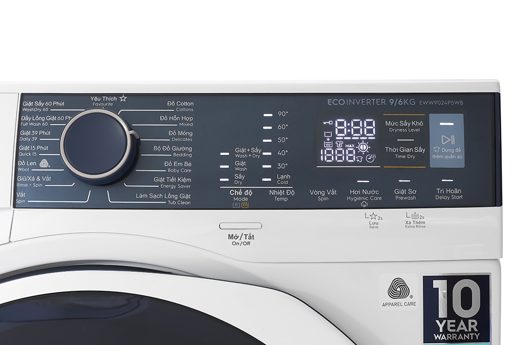 Máy giặt sấy Electrolux Inverter giặt 9 kg sấy 6 kg EWW9024P5WB