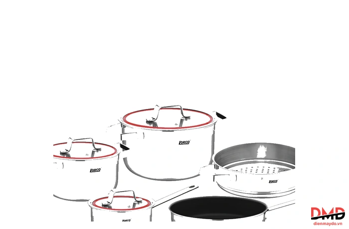 Bộ nồi 5 món Inox 304 5 lớp Lorca TITANIUM-TA 5022