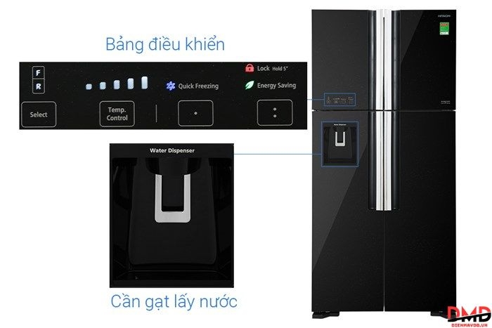 Tủ lạnh Hitachi Inverter Multi Door 540 lít R-FW690PGV7 GBK