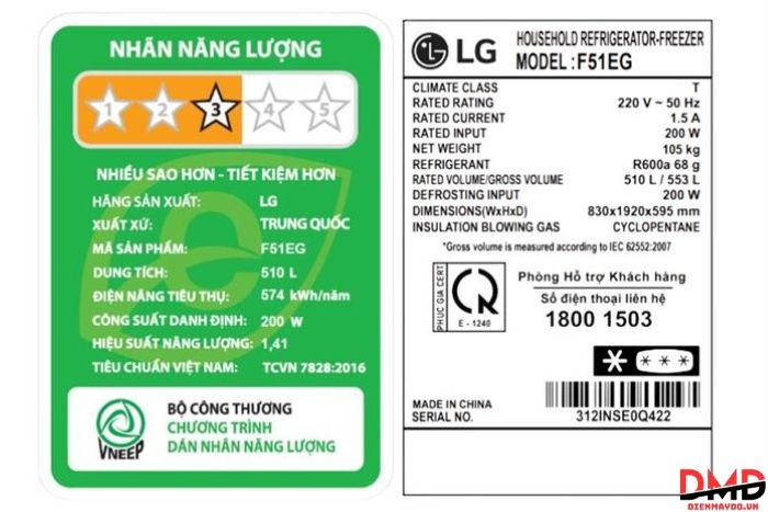 Tủ lạnh LG Inverter Multi Door 510 lít F51EG