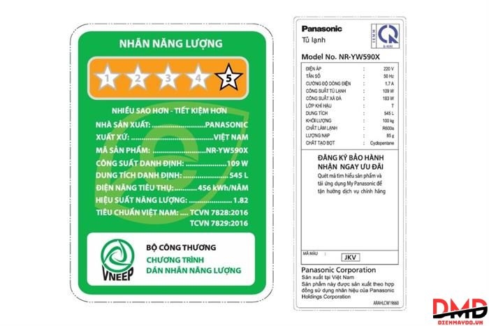 Tủ lạnh Panasonic Inverter Multi Door 545 lít NR-YW590XJKV