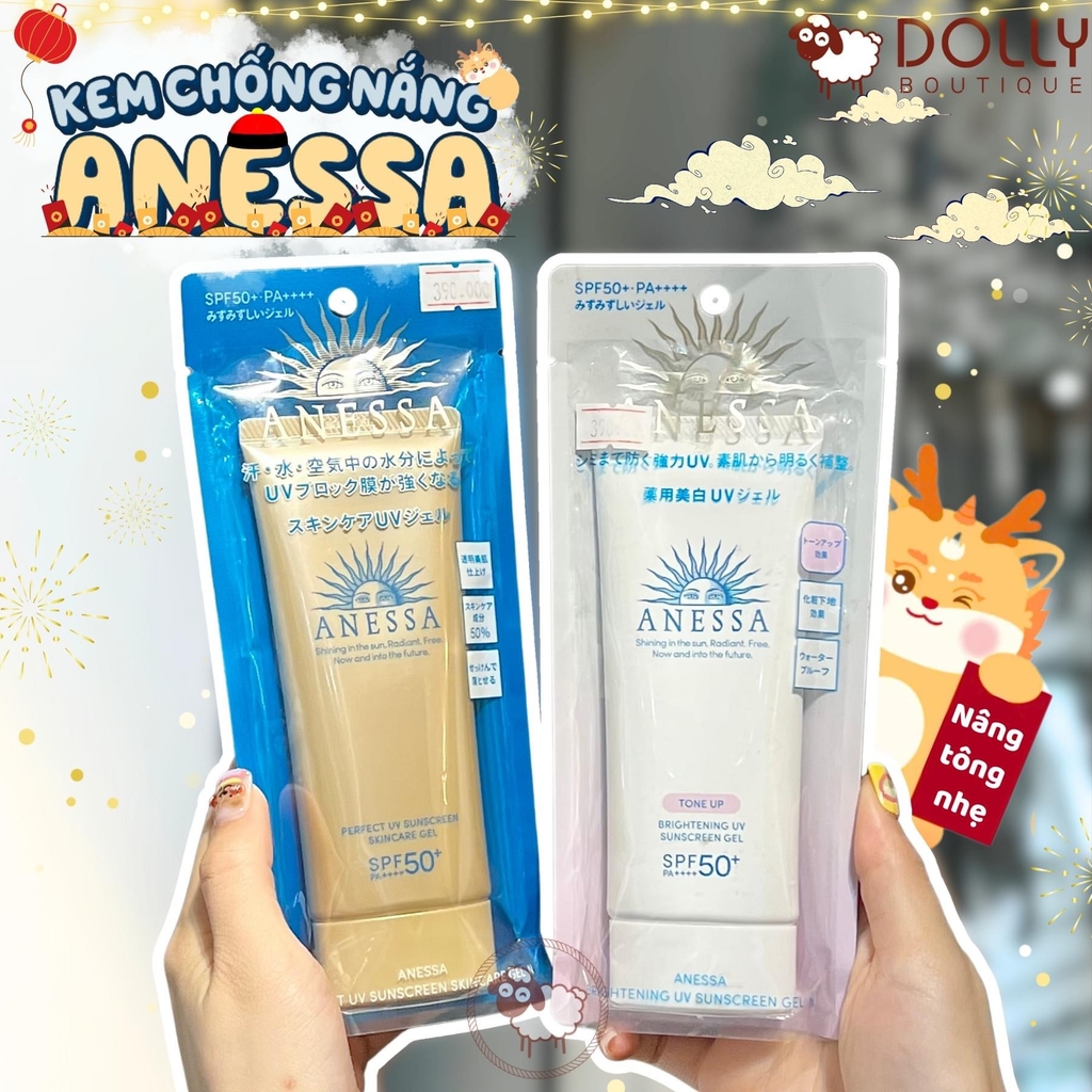 Gel Chống Nắng Anessa Dưỡng Sáng Nâng Tông & Hiệu Chỉnh Sắc Da Brightening UV SPF50+ PA++++ 90g