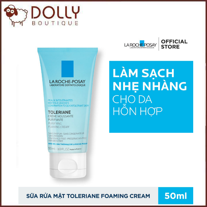 Sữa rửa mặt tạo bọt dành cho da hỗn hợp & da dầu rất nhạy cảm La Roche-Posay Toleriane Foaming Cream 50ml