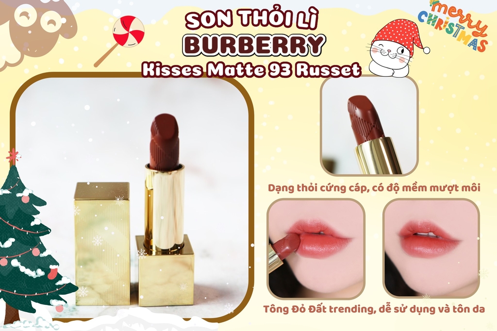 Son Thỏi Burberry Kisses Matte #93 Russet ( Màu Đỏ Đất )