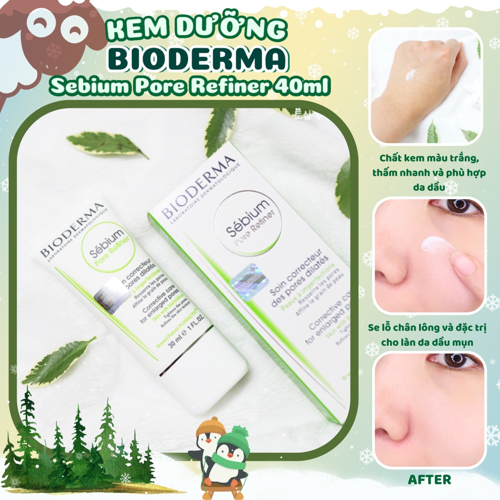 [ Nội Địa ] Kem Dưỡng Giúp Se Khít Lỗ Chân Lông, Giảm Bóng Nhờn Bioderma Sebium Pore Refiner - 30ml