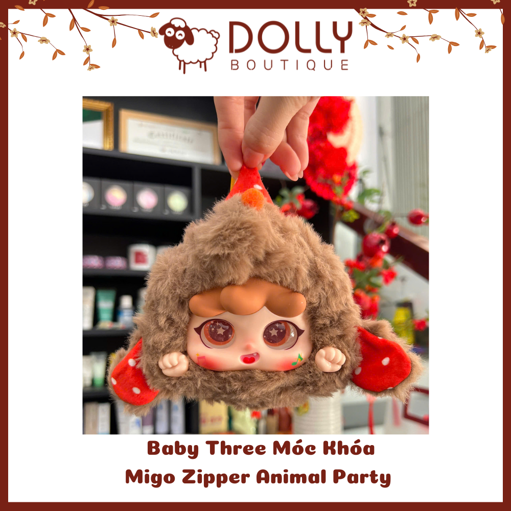 Gấu Bông Baby Three Migo Zipper Animal Party Móc Khóa ( Bữa Tiệc Động Vật )  [ Giao theo phân mục đã unbox]