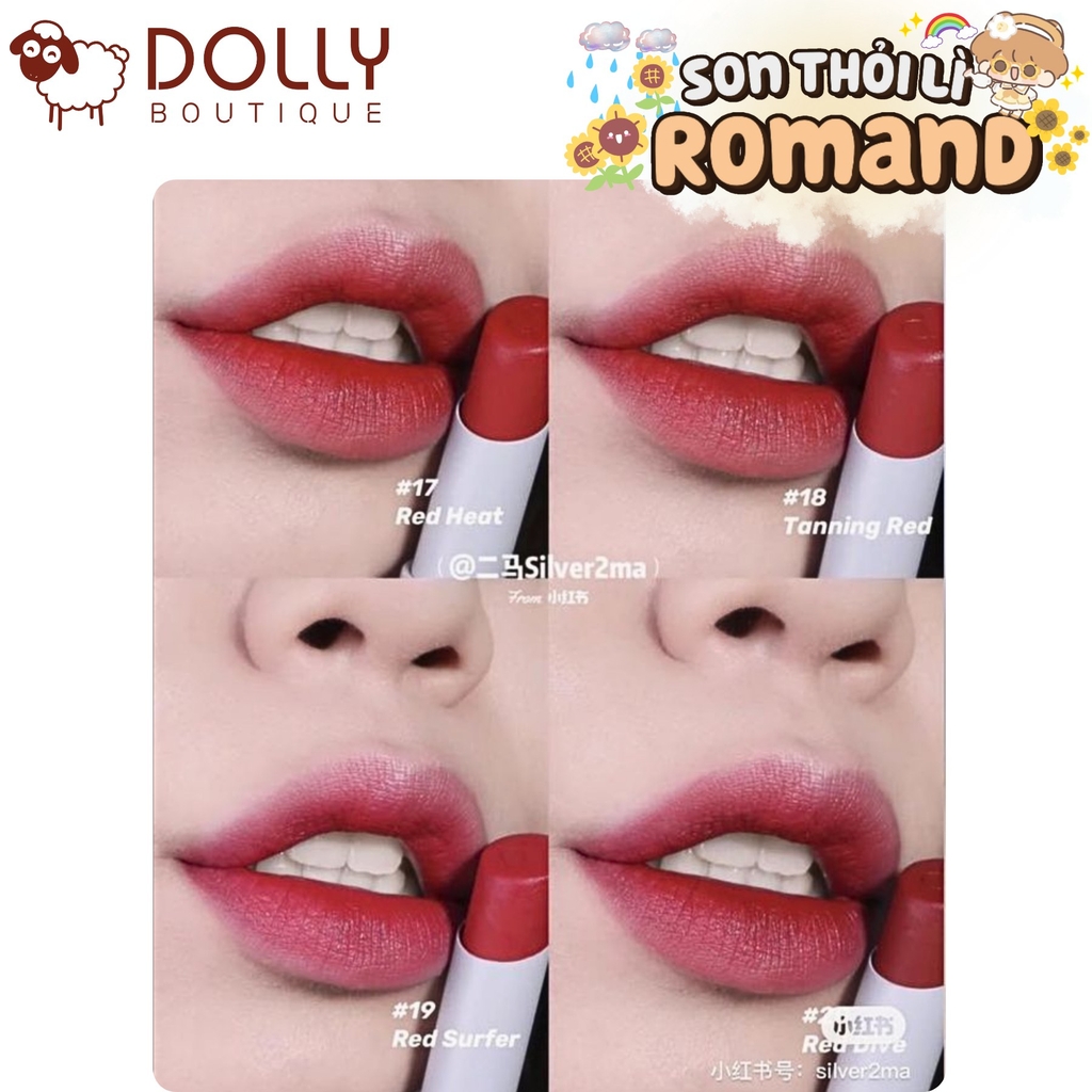Son Thỏi Lì Romand Zero Matte Lipstick #18 Tanning Red ( Màu Đỏ Cam Đất ) - 3g