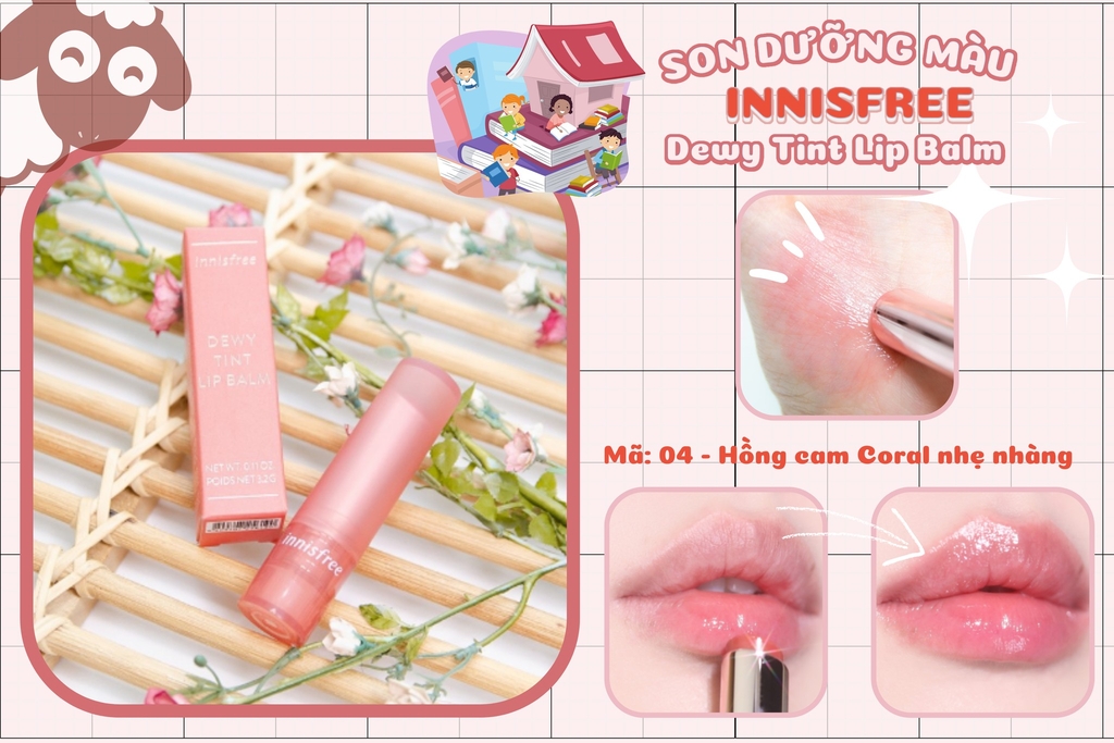 Son Môi Có Màu Innisfree Dewy Tint Lip Balm 3.2 g- #4 Rose Brick