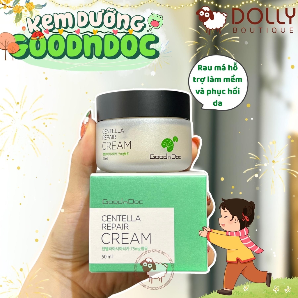 Kem Dưỡng Chiết Xuất Rau Má GoodnDoc Centella Repair Cream 50ml