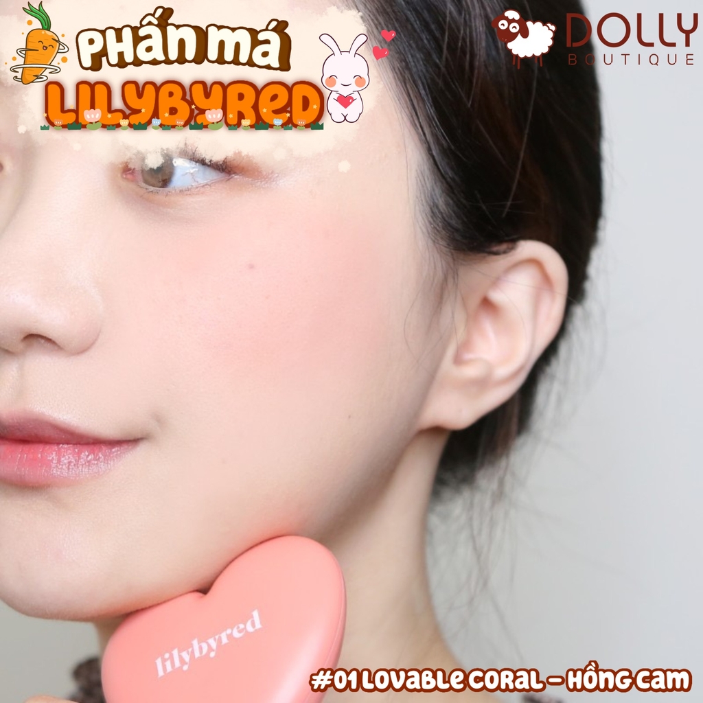 Phấn Má Hồng Lilybyred Luv Beam Cheek #01 Loveable Coral (Hồng Cam Đào) - 4.7g