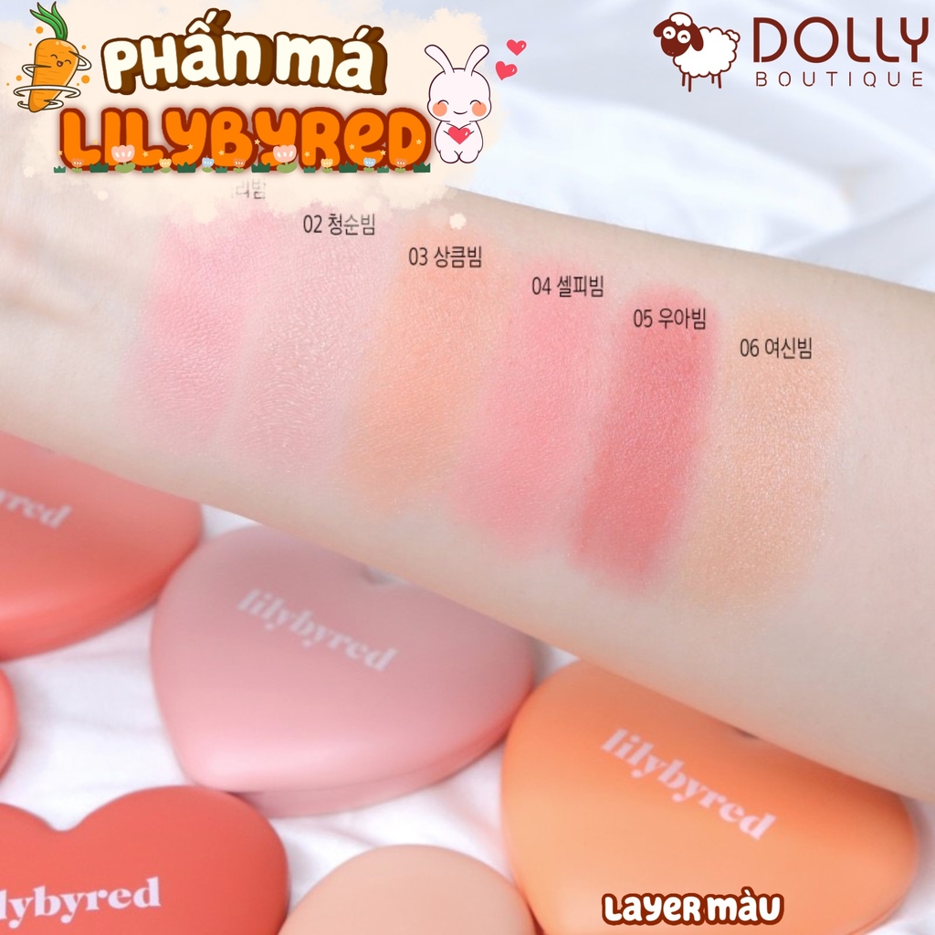 Phấn Má Hồng Lilybyred Luv Beam Cheek #01 Loveable Coral (Hồng Cam Đào) - 4.7g