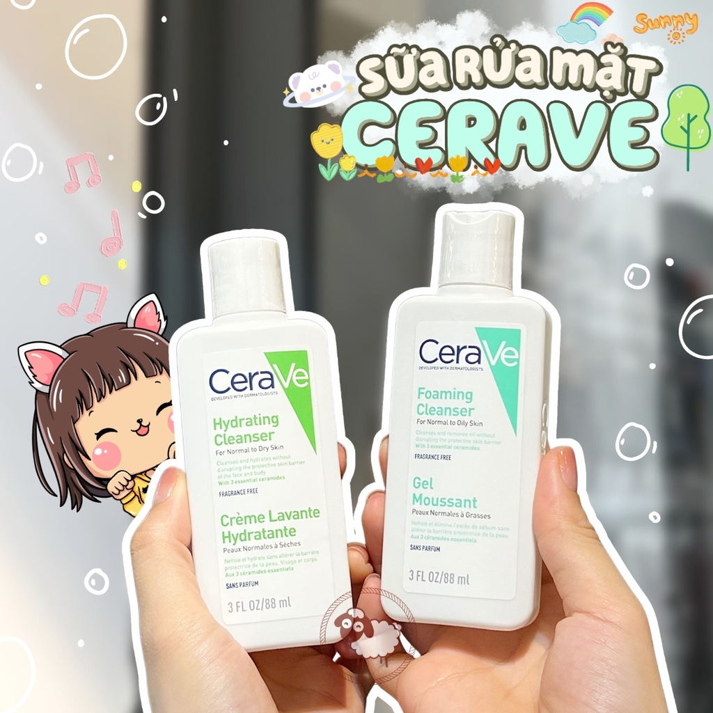 Sữa Rửa Mặt CeraVe Foaming Facial Cleanser 88ml [Hàng Nhập Khẩu]