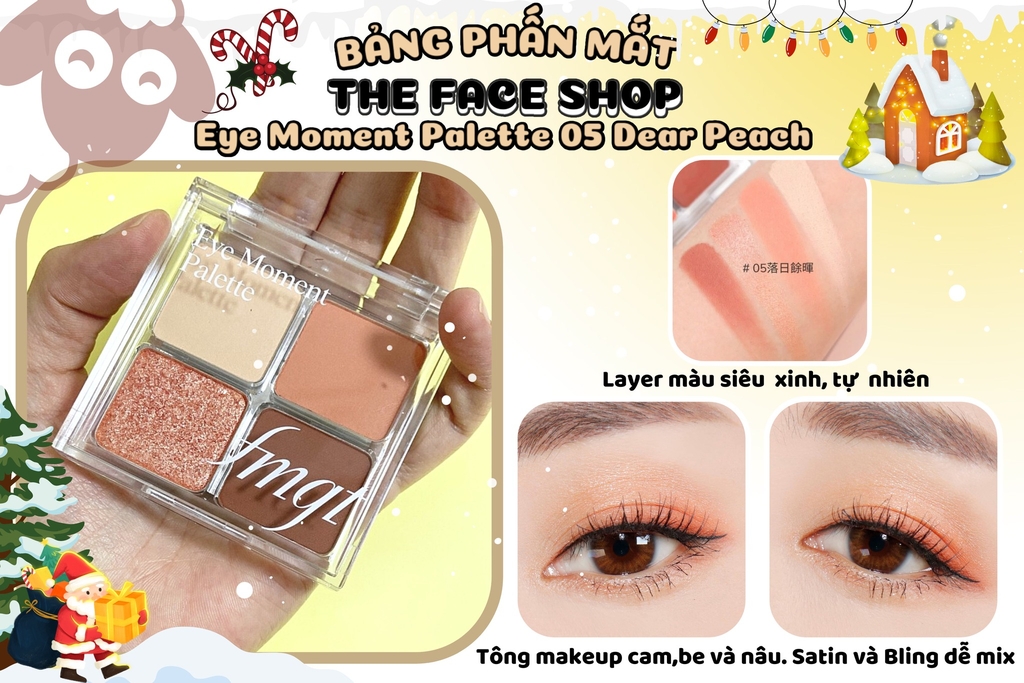 Bảng Phấn Mắt 4 ô TheFaceshop Eye Moment Palette 05 Dear Peach