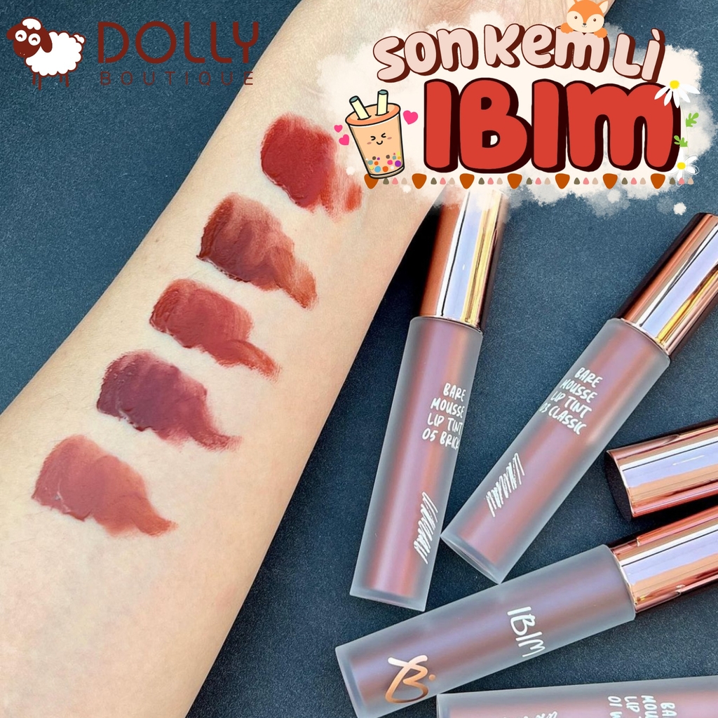 Son Kem Lì IBIM Bare Mousse Lip Tint #03 Classic (Màu Đỏ Gạch)