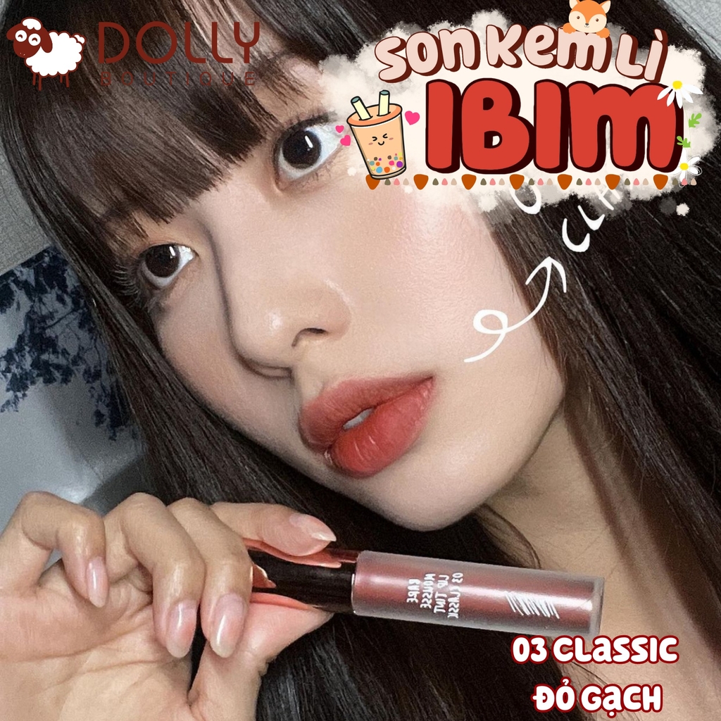 Son Kem Lì IBIM Bare Mousse Lip Tint #03 Classic (Màu Đỏ Gạch)