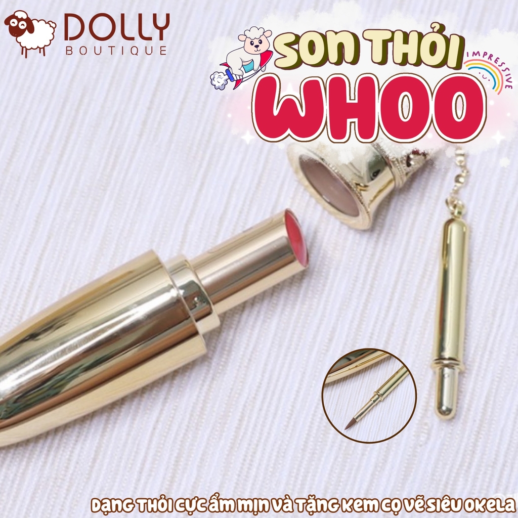 Son Thỏi Có Độ Ẩm Whoo Gongjinhyang Mi Luxury Lip Rouge #25 Rosy Coral (Màu Hồng Cam) - 6g