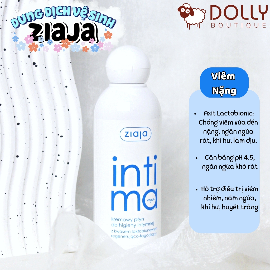 Dung Dịch Vệ Sinh Viêm Nặng Ziaja Intima Creamy Wash - Xanh Dương Nhạt (200ml)