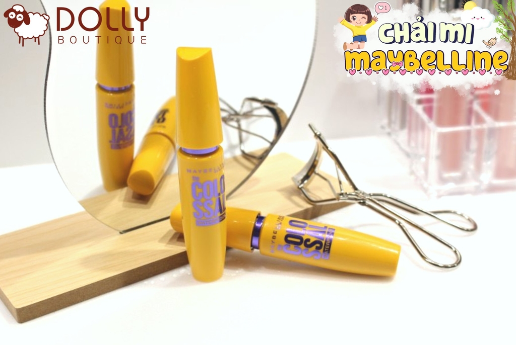 Chải Mi Làm Dày Mi & Ngăn Rụng Mi Màu Đen Maybelline Mascara Colossal Waterproof Black  - 9.2ml