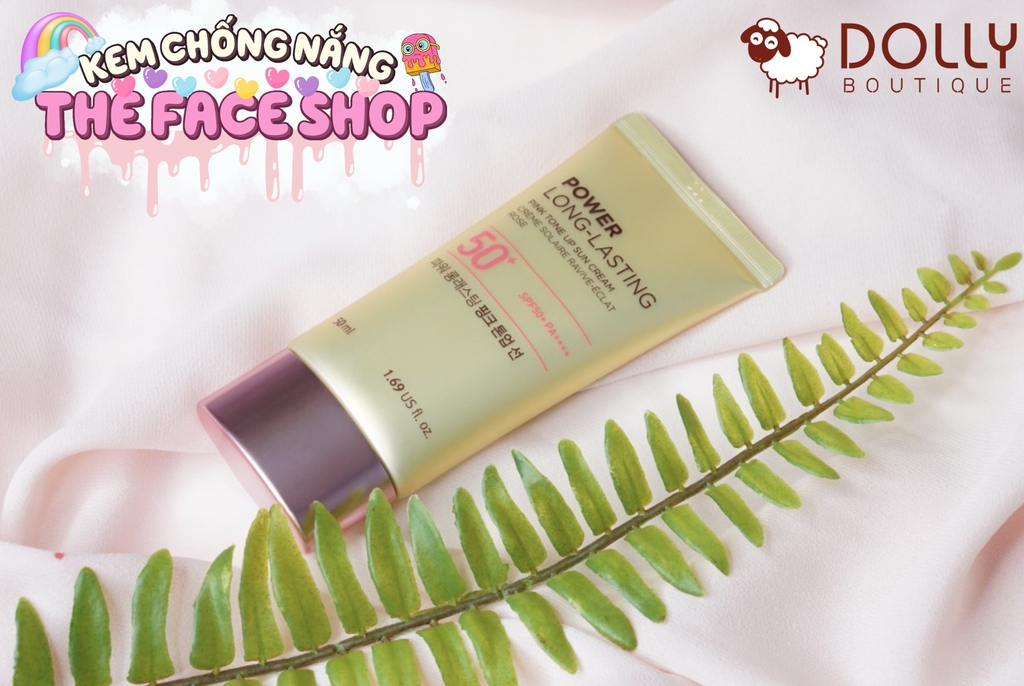 Kem Chống Nắng Nâng Tone The Face Shop Power Long Lasting Pink Tone Up Sun Cream SPF50+ PA++++ (50ml)