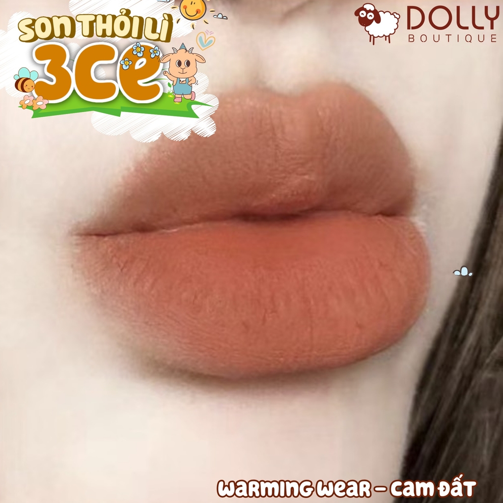 Son Thỏi Lì 3CE Soft Matte Lipstick #Warming Wear (Màu Cam Cháy)