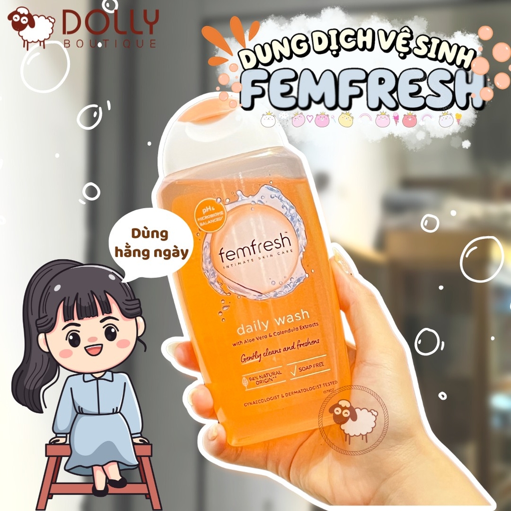 Dung Dịch Vệ Sinh Phụ Nữ Femfresh Daily Intimate 250ml (Màu Cam)