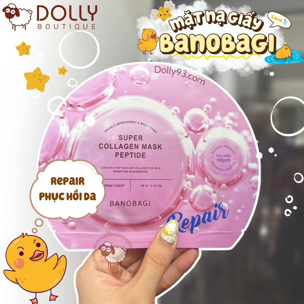 Mặt Nạ Giấy Tăng Độ Đàn Hồi  Banobagi Super Collagen Mask Peptide Repair - 30g