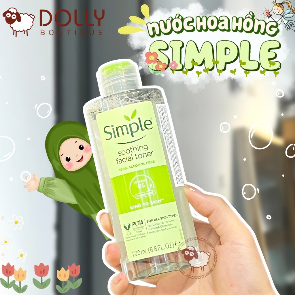 Nước Hoa Hồng Simple Soothing Facial Toner Kind To Skin - 200ml